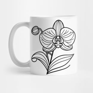 Black And White Orchid Design Mug